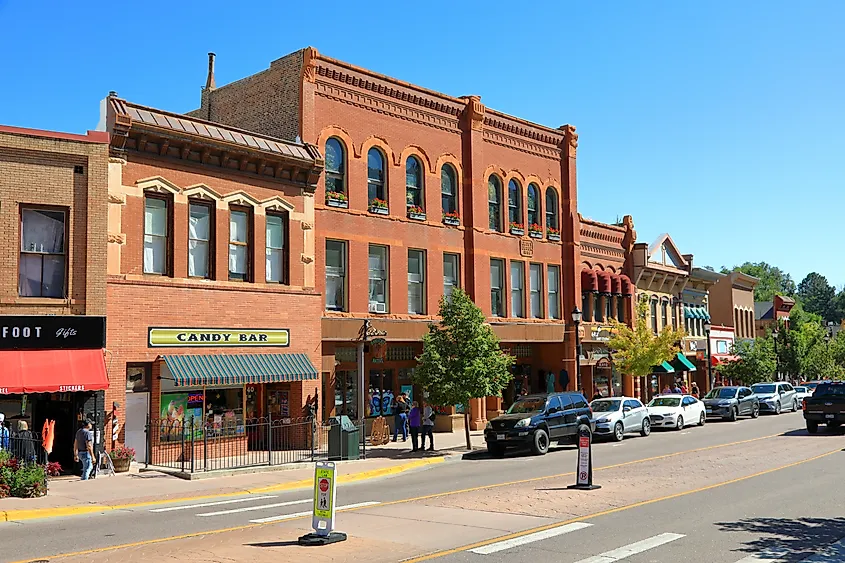 The historic downtown of Manitou Springs, Colorado.