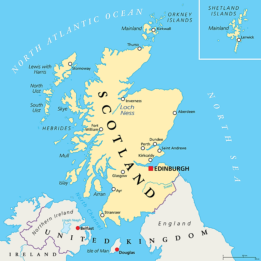 Loch Ness Map In Scotland 