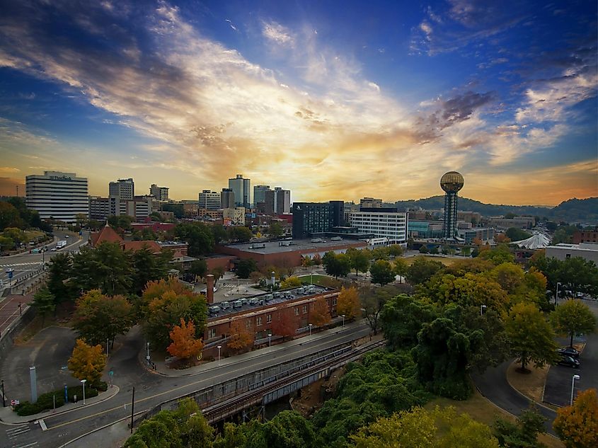 The vibrant skyline of Knoxville, Tennessee