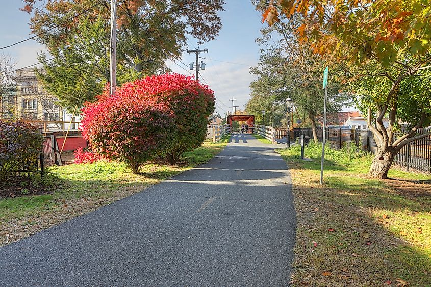 A pedestrian walkway in Northampton, Massachusetts