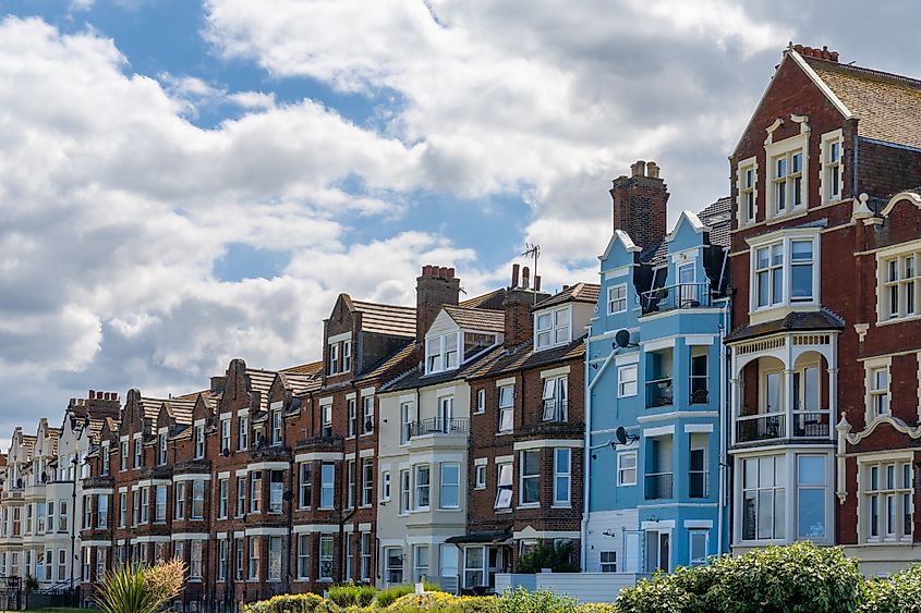 Colourful row houses in Cromer, United Kingdom.