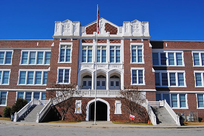 Academy of Richmond County front entrance, Augusta, Georgia.
