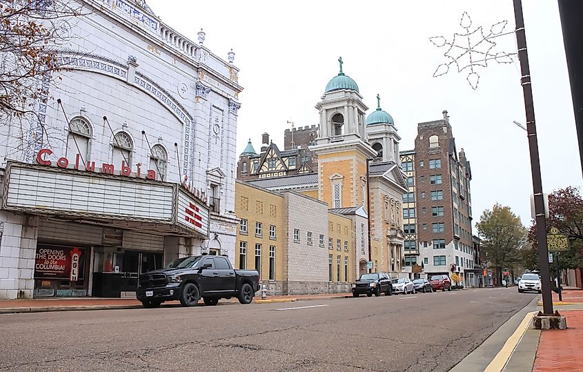 Historical buildings in downtown Paducah, Kentucky.