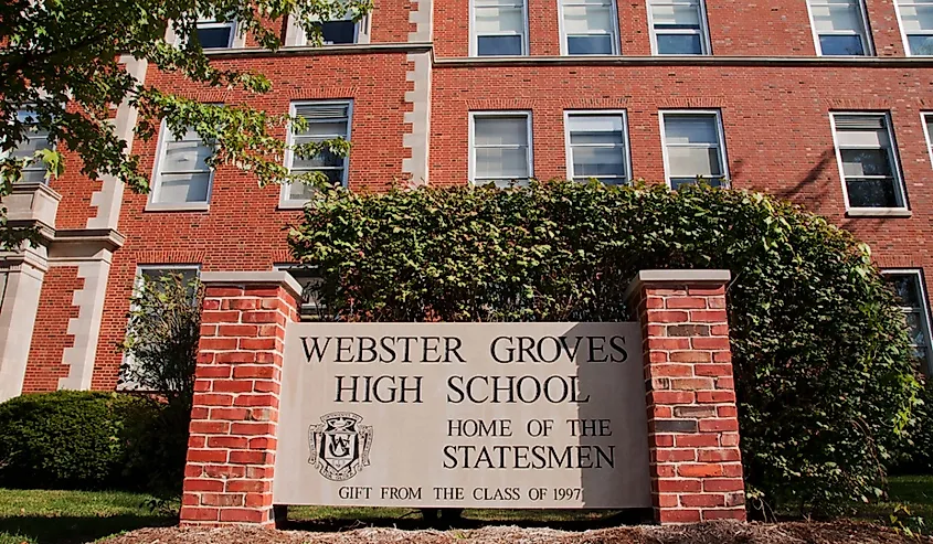 Frank Hampsher Highschool, Webster Groves High School, Webster Groves, outside St. Louis, Mo.