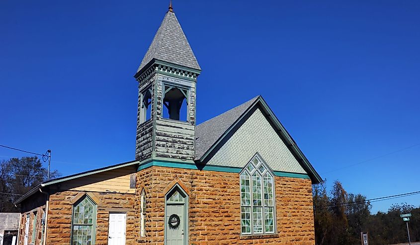 Bell tower on the Church of the Nazarene in Marshall.