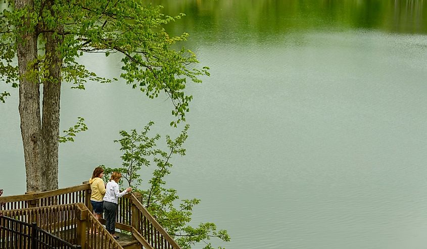 Guests on deck at Stonewall Resort in Roanoke, West Virginia