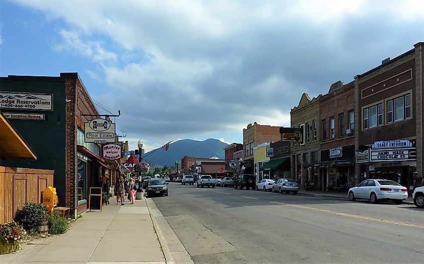 Street view of Red Lodge, Montana.