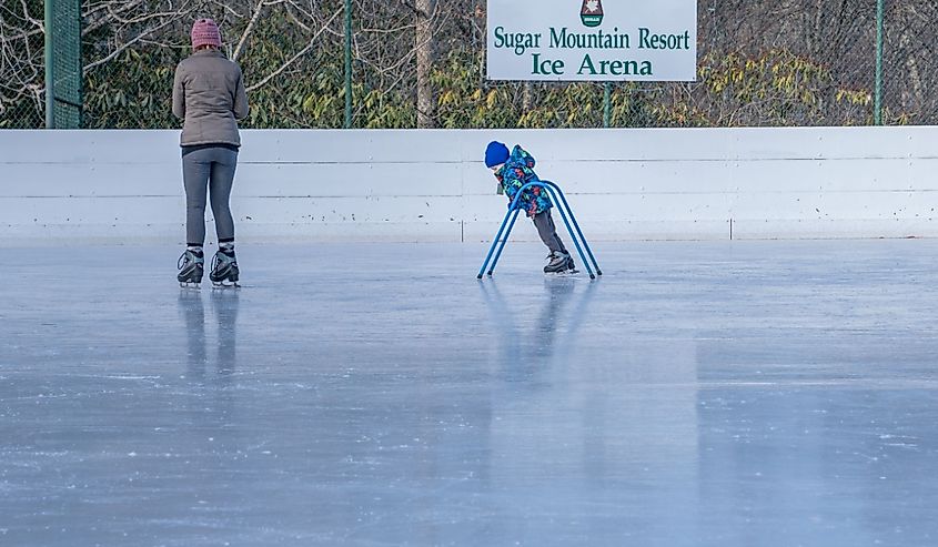 A fun day learning to ice ski at the Sugar Mountain Resort Ice Arena.