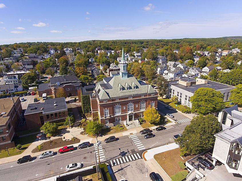 Aerial view of Concord, New Hampshire.