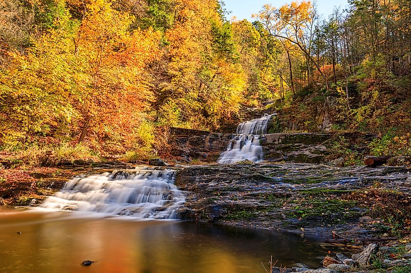 Kent Falls Waterfall in Connecticut.