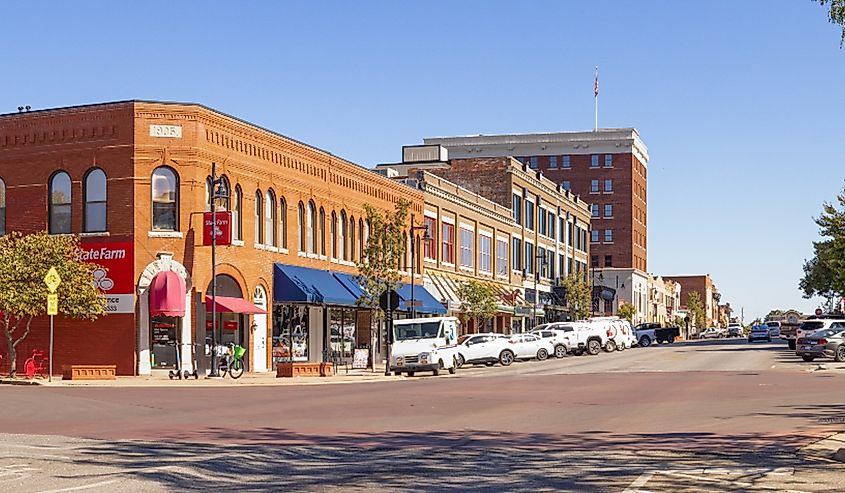 The old business district on Frank Phillips Boulevard, Bartlesville, Oklahoma.