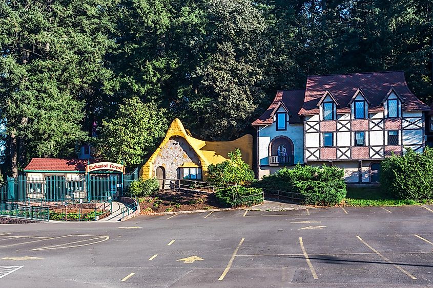 Turner, Oregon, USA - October 1st, 2022: Enchanted Forest, amusement park in the woodland, via Victoria Ditkovsky / Shutterstock.com