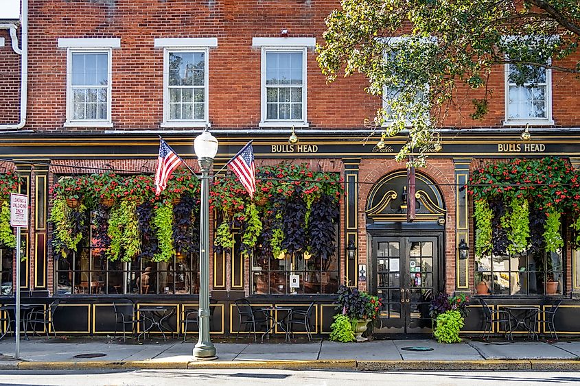 Bulls head Public House is an English pub in the small town of Lititz, PA. Editorial credit: bodhichita / Shutterstock.com