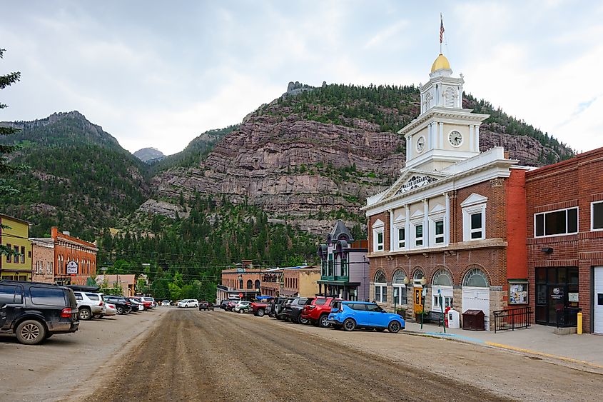 View of downtown Ouray in Colorado.