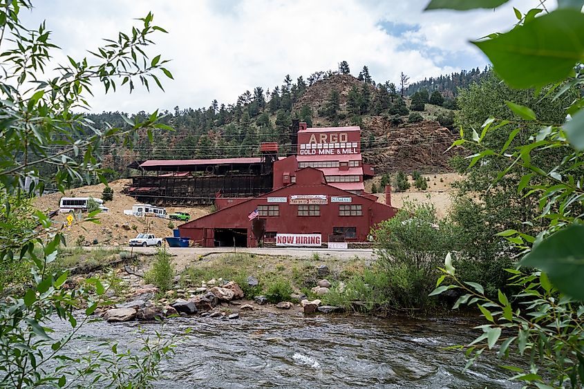 View of the Argo Gold Mine and Mill in Idaho Springs, Colorado.