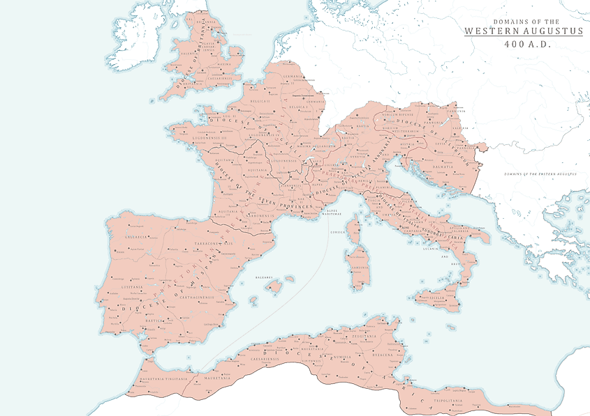 The Western Roman Empire in 400 AD under Emperor Honorius.