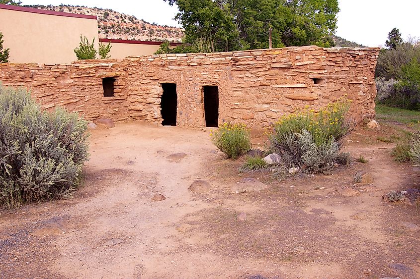 Exterior of Anasazi Pueblo, circa 1050 - 120 CE, Anasazi State Park Museum, Boulder, Utah