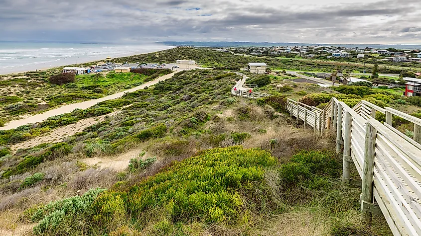 Goolwa Beach in South Australia.