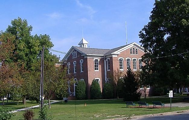 Scottsburg Courthouse Square Historic District in Scottsburg, Indiana.