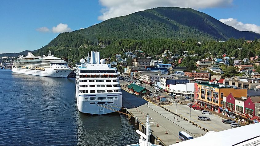 Cruise ships in the port of Ketchikan, Alaska