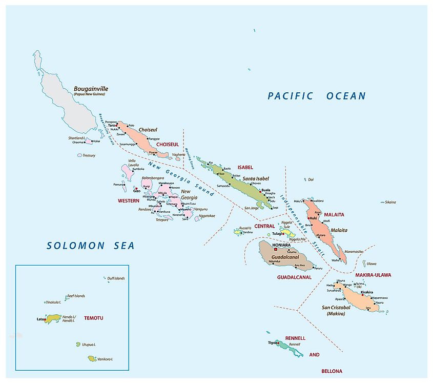 Solomon Islands Provinces Map
