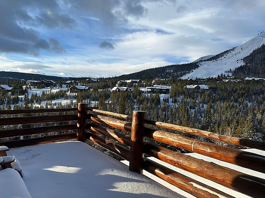 View from the balcony of the Big Sky Resort in Montana.