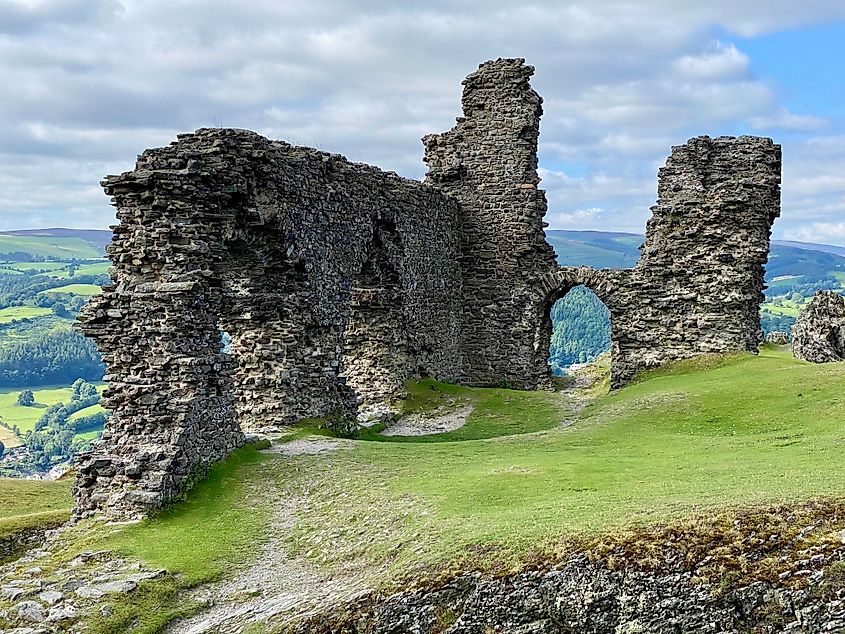 Castell Dinas Brân - A medieval castle ruin occupying a prominent hilltop site above the town of Llangollen in Denbighshire, Wales, UK