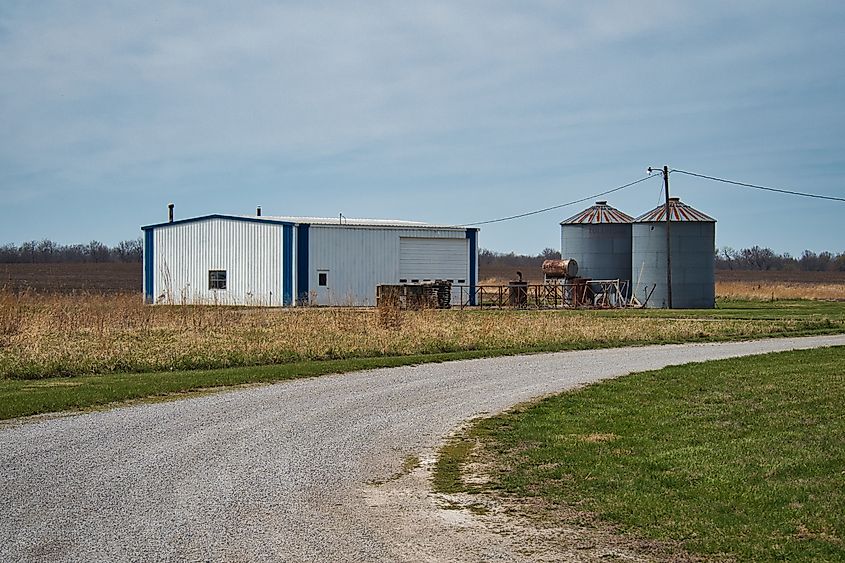 Farmland near the town of Carrollton in Missouri.