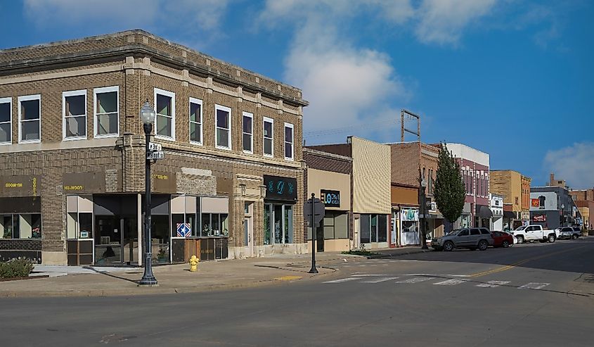 Historic downtown Yankton at the corner of 3rd and Walnut Streets in Yankton