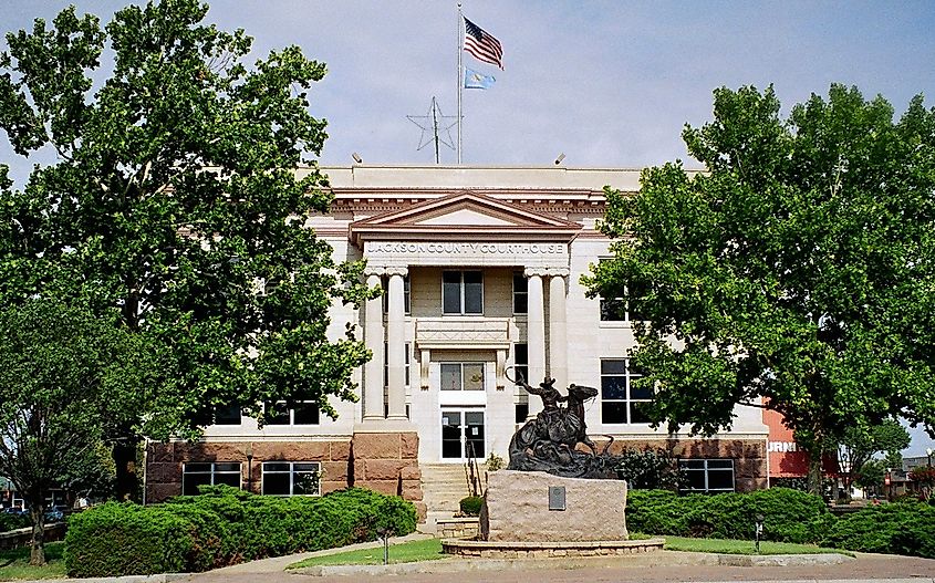 The Jackson County Courthouse in Altus, Oklahoma.