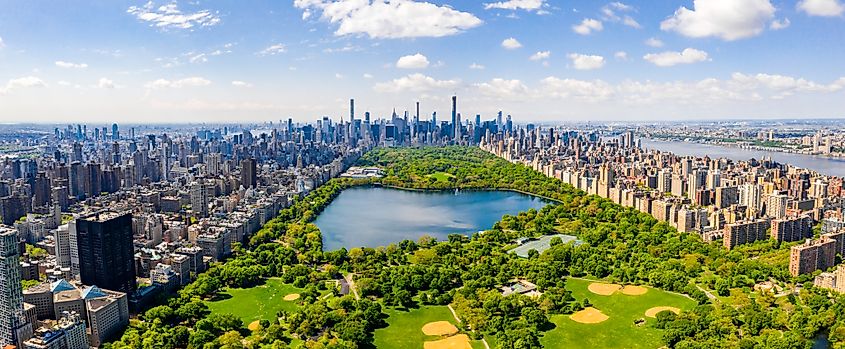 Aerial view of Central Park in Manhattan.
