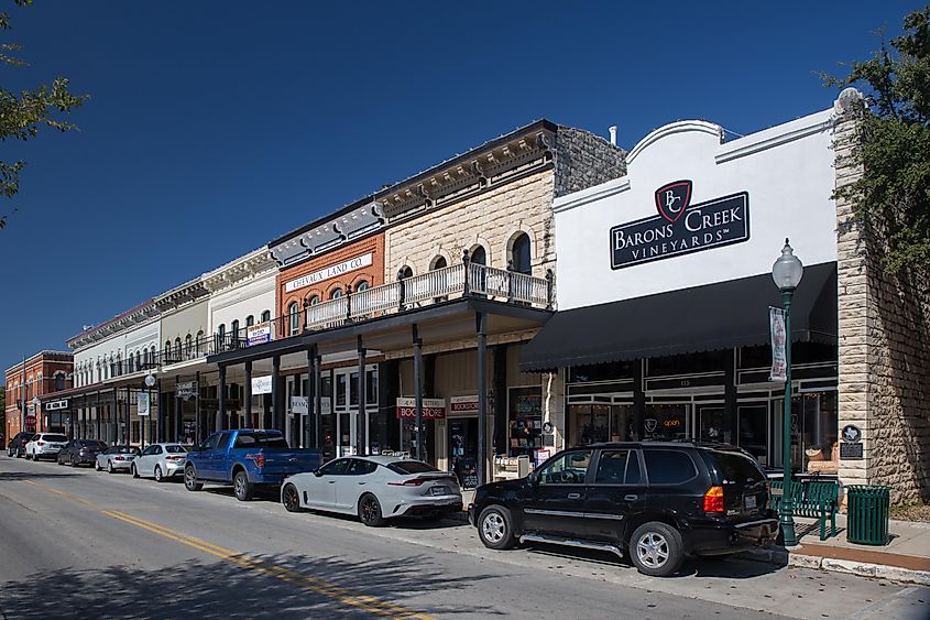 Downtown area of Granbury, Texas.