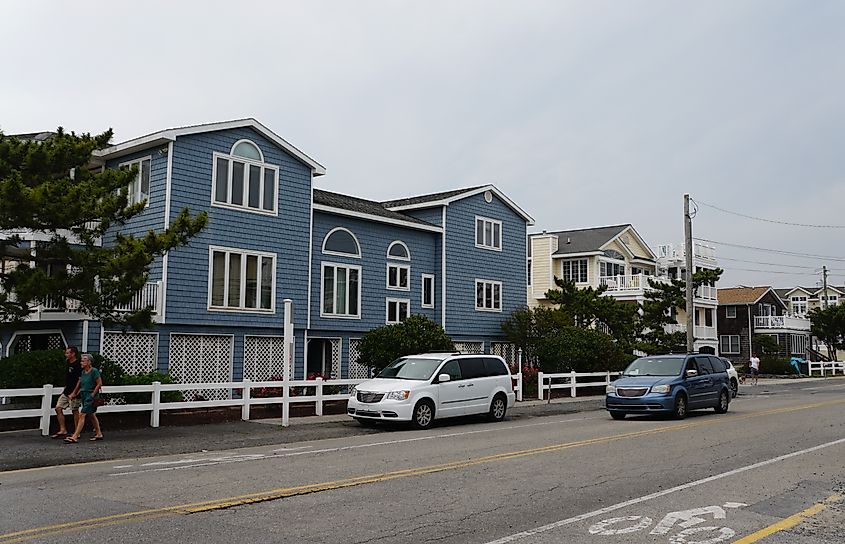 Beach houses in Bethany Beach, Delaware.