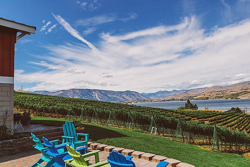 Beautiful view of the winery near the Lake Chelan in Washington.