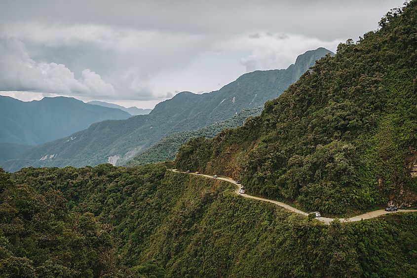 The North Yungas Road in Bolivia, often called the 'Death Road,' is one of the most-cited examples of dangerous road infrastructure in the world.