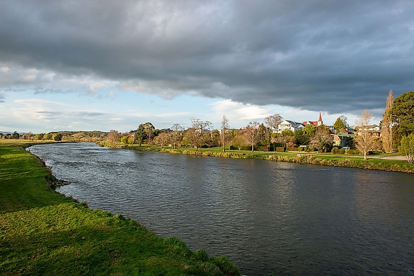 The Mataura River at sunset in Gore.