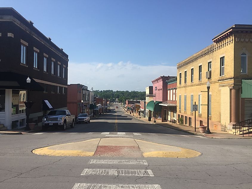 View of downtown West Plains in Missouri.