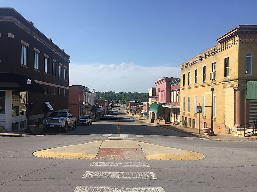 Courthouse Square Historic District in West Plains, Missouri.