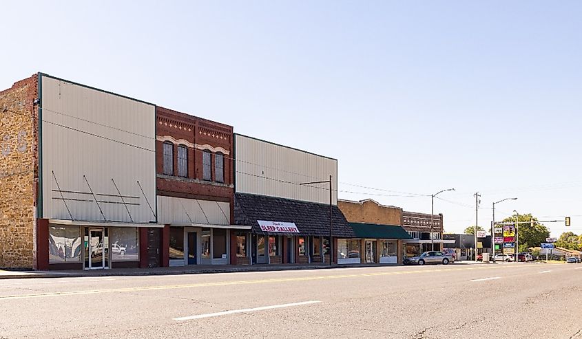 The old business district on Broadway Avenue, Sulphur, Oklahoma.