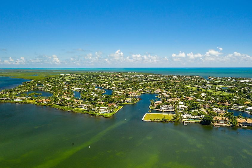 Aerial drone photo Ocean Reef Club Key Largo, Florida.