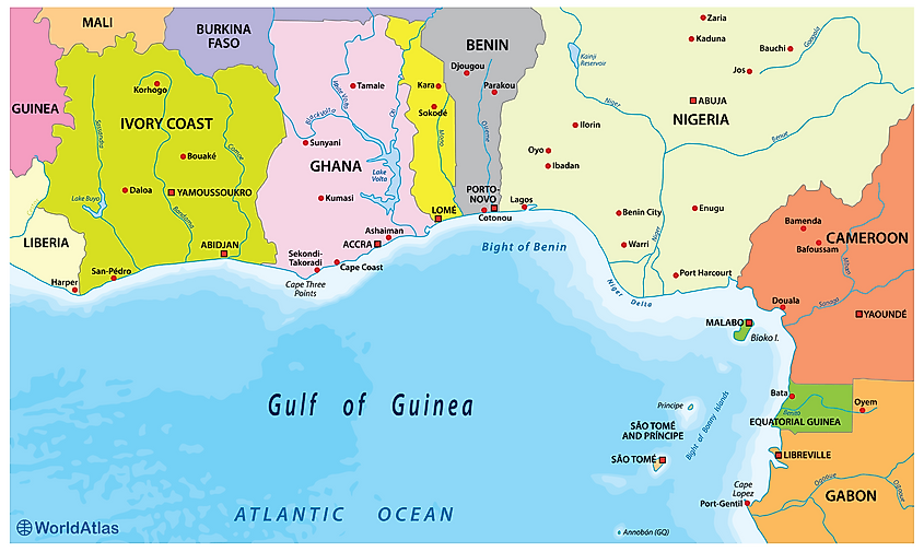 Gulf Of Guinea West Africa Map