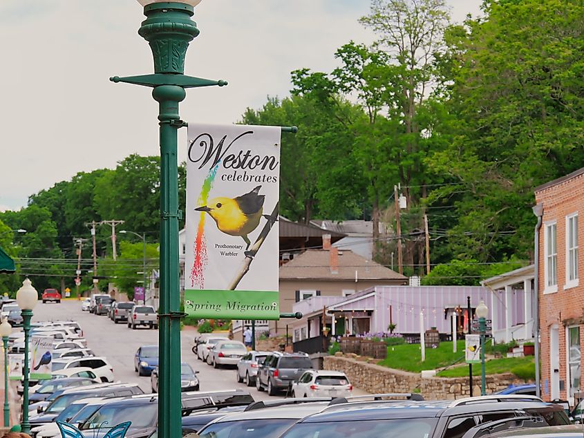 Downtown Main Street in Weston, MO. 