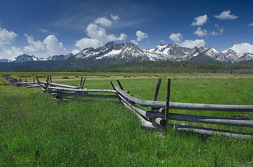 Sawtooth Mountains from Stanley Basin in Idaho