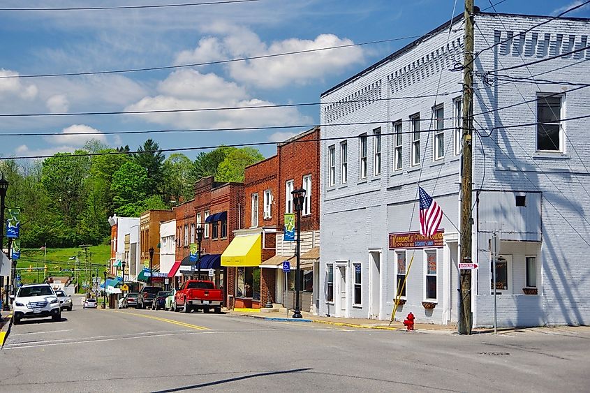 Businesses along Virginia Avenue in Bluefield, Virginia