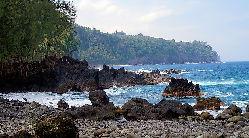 Laupahoehoe Point Beach Park, Old Mamalahoa Scenic Highway, Big Island, Hawaii.