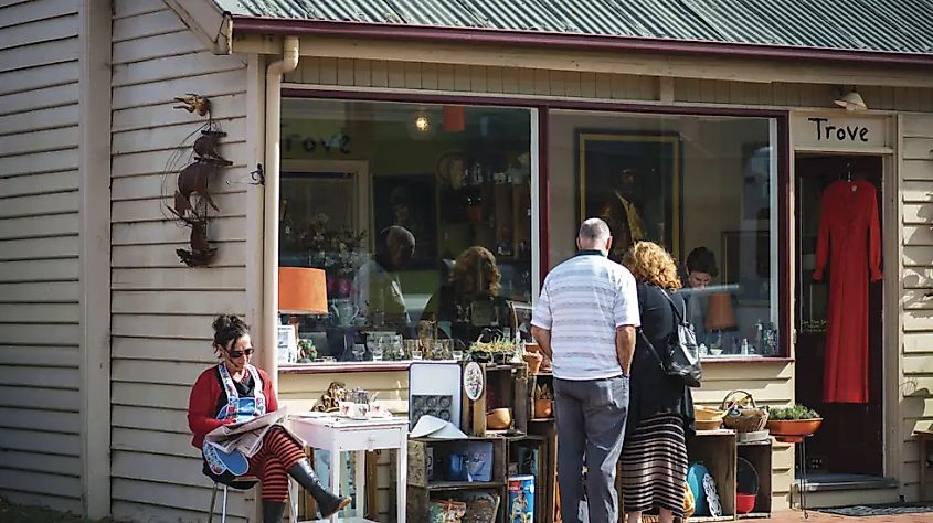 A quaint storefront, Trove, in Cygnet, Tasmania.