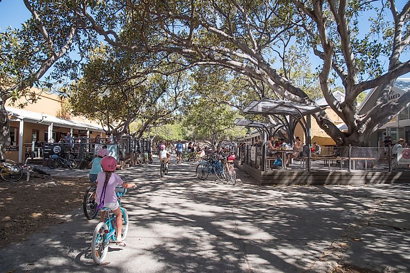The main shopping area at Thomson Bay, Rottnest Island, Western Australia.