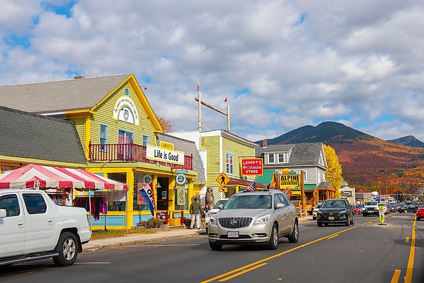 The Main Street in Lincoln, New Hampshire