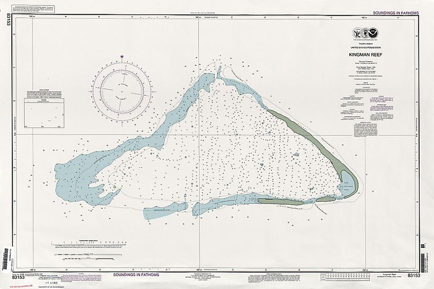 NOAA Nautical chart of Kingman Reef, Pacific Ocean