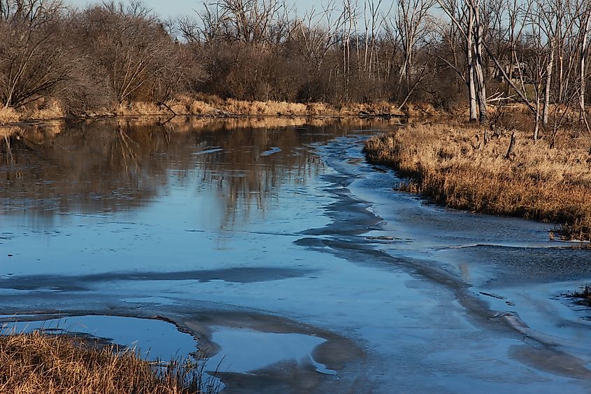 Ottertail River joining the Bois de Sioux to create the Red River of the North near Wahpeton.